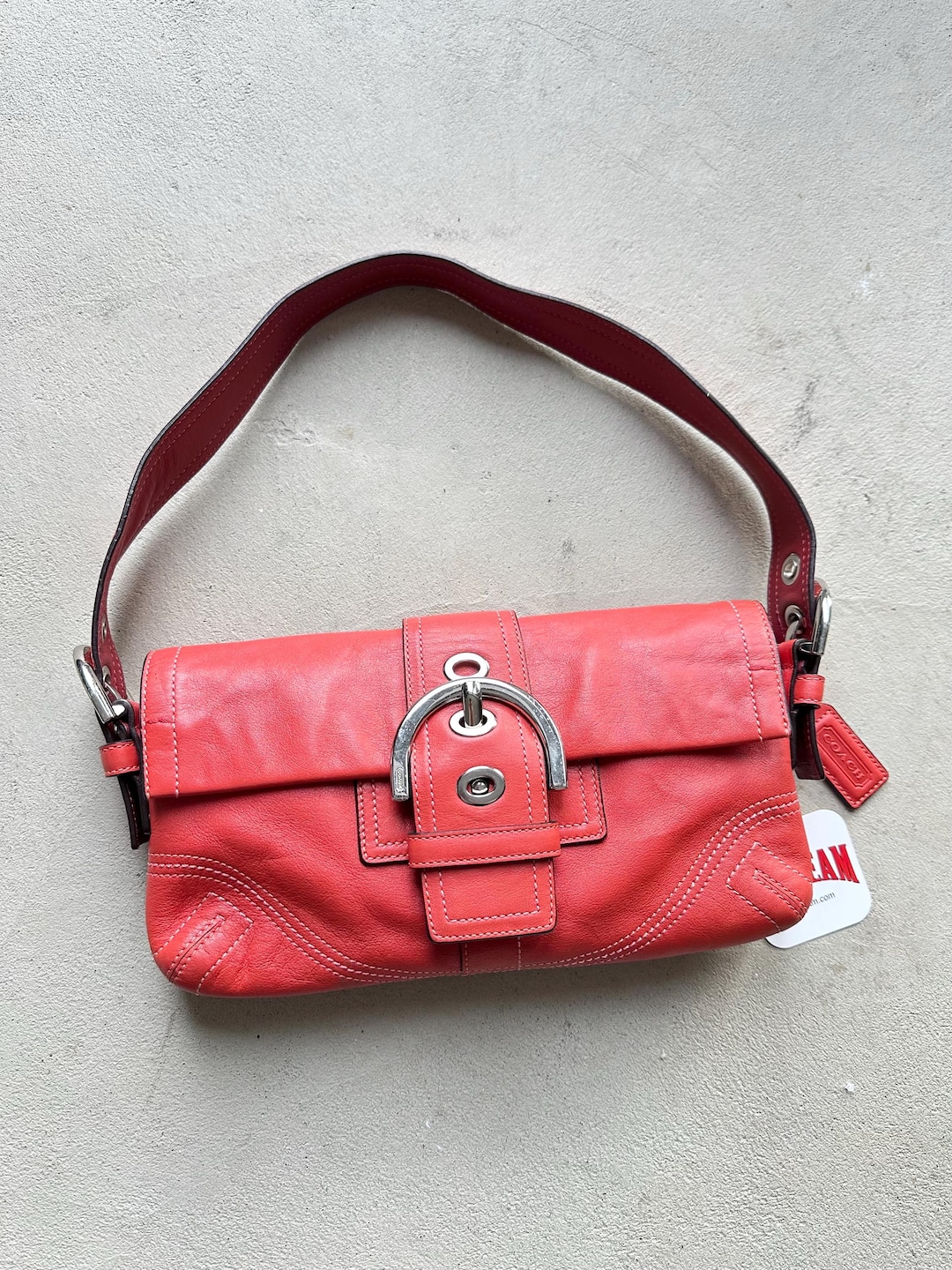 Vintage Coach Red Square Soho Shoulder Bag - Etsy