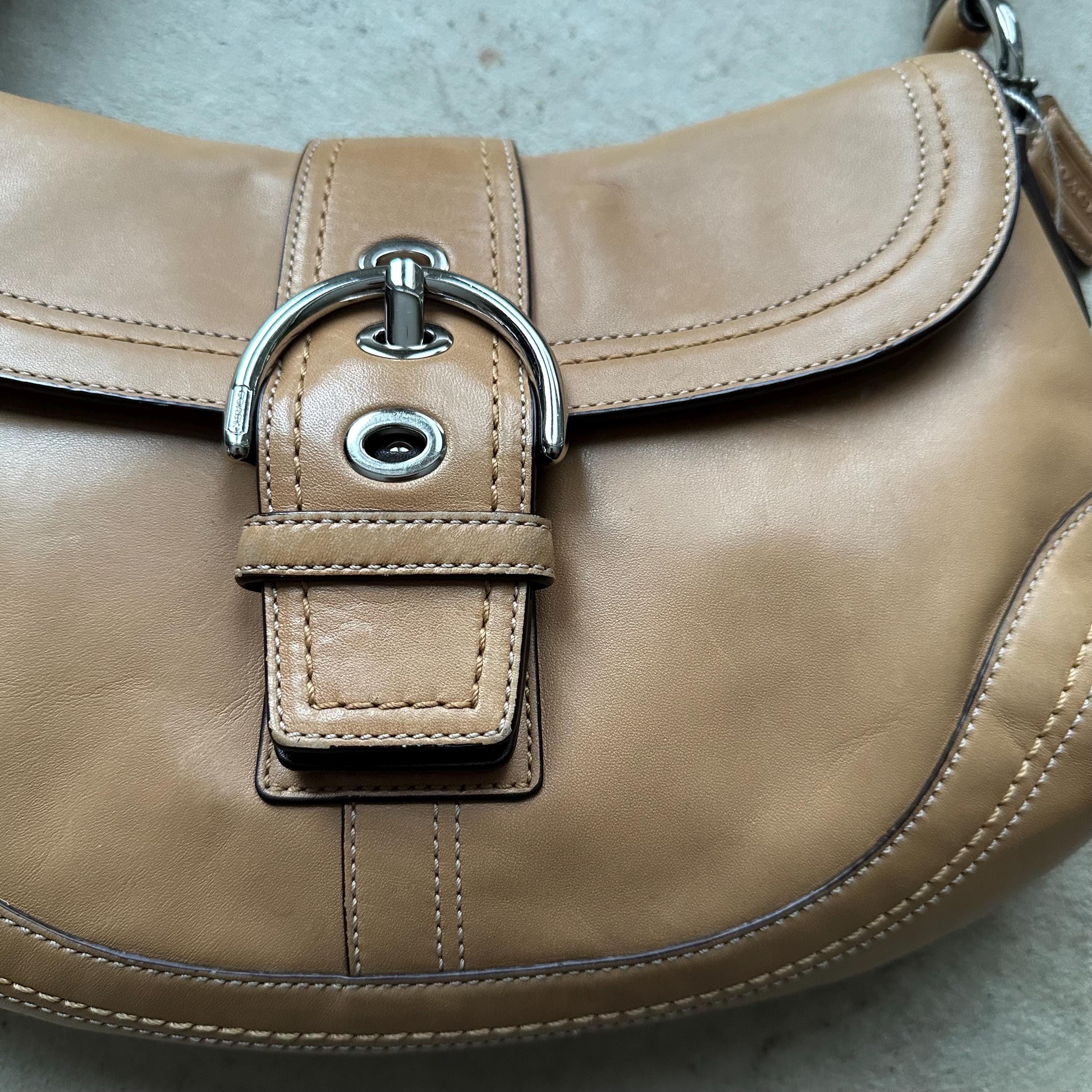 Vintage Y2K Coach Tan Leather Soho Shoulder Bag - Etsy