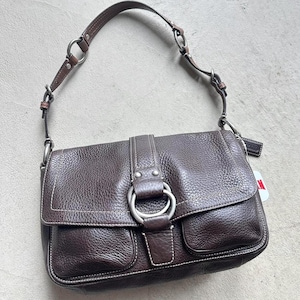 Vintage Y2K Coach Brown Square Soho Style Leather Shoulder Bag