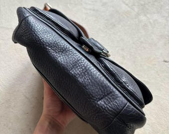 Vintage Y2K Coach Navy/black Square Soho Style Leather Shoulder