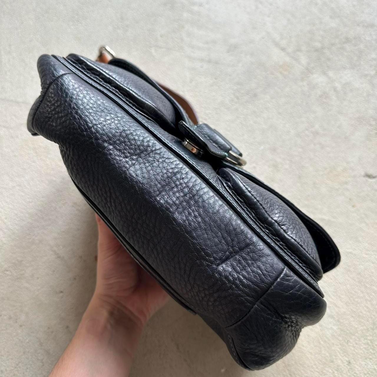 Vintage Y2K Coach Navy/black Square Soho Style Leather Shoulder