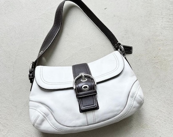 Vintage Y2K Coach White Leather Soho Shoulder Bag