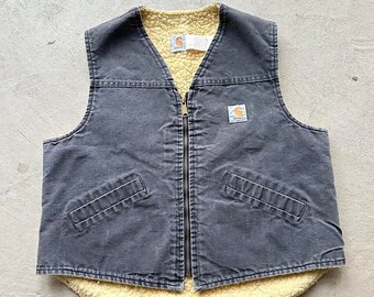 Vintage Carhartt Washed Black Sherpa Vest