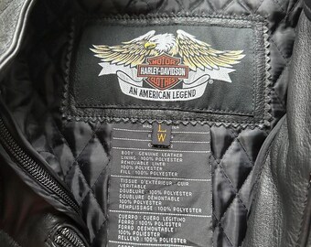 y2k✨️ Harley-Davidson 刺繍 ミリタリー ジャケット Vintage Y2K Harley Davidson Orange Leather Motorcycle Jacket