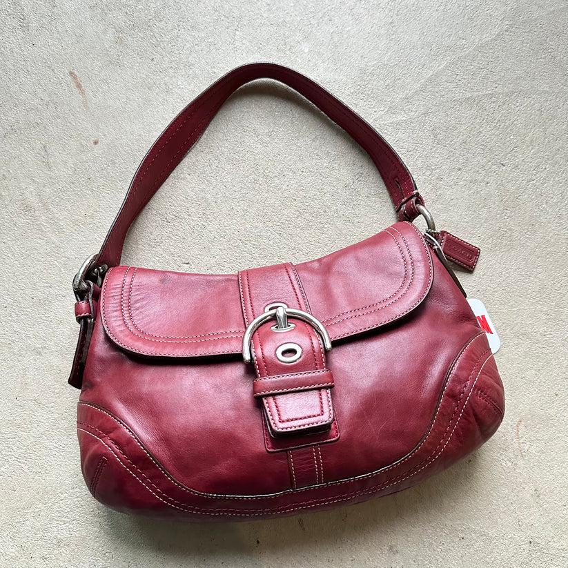 Rare Vintage Y2K Coach Red Leather Soho Shoulder Bag - Etsy