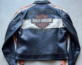 Rare Vintage Harley Davidson Leather Motorcycle Jacket - Etsy
