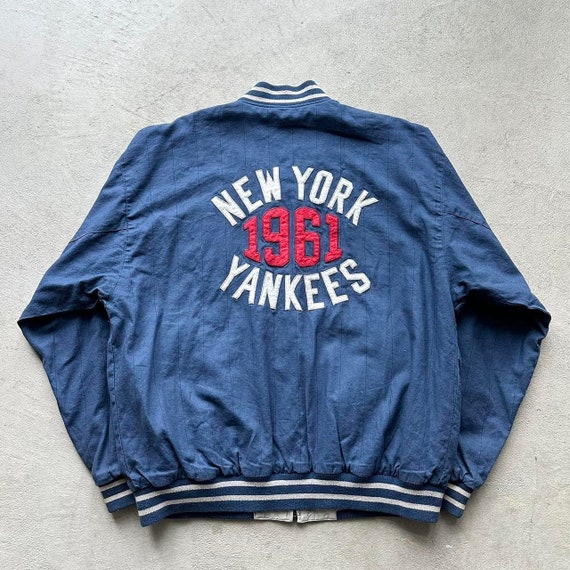 Vintage New York Yankees Blue Reversible Mirage J… - image 1
