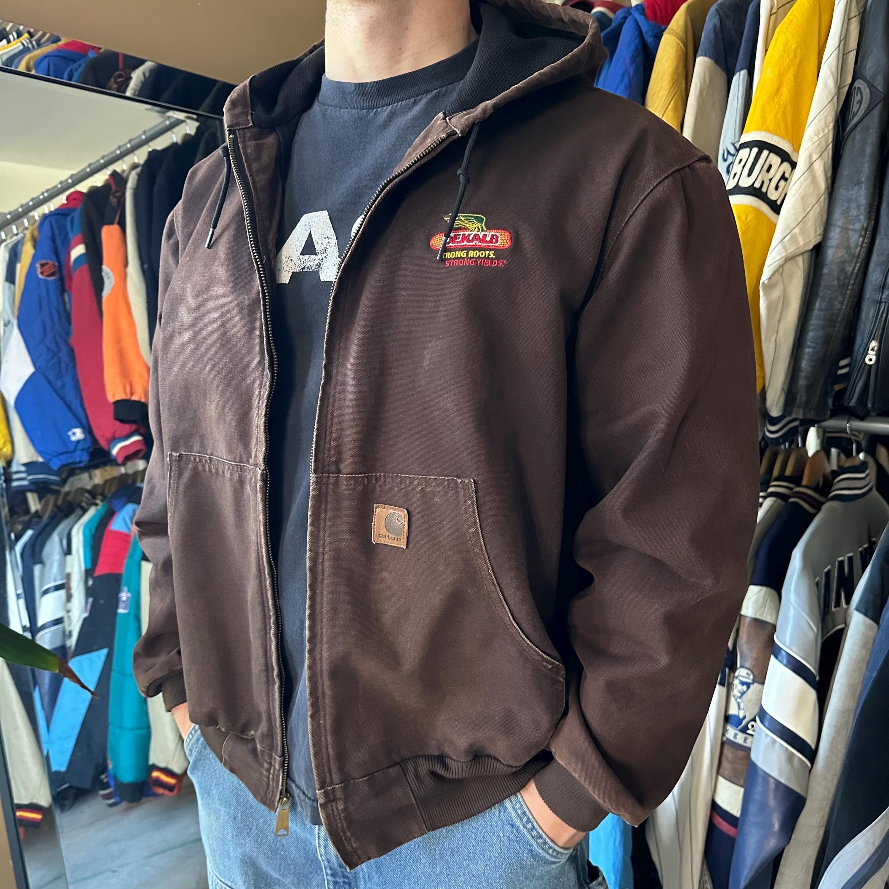 Vintage Carhartt Brown Hooded Jacket - XL - Etsy