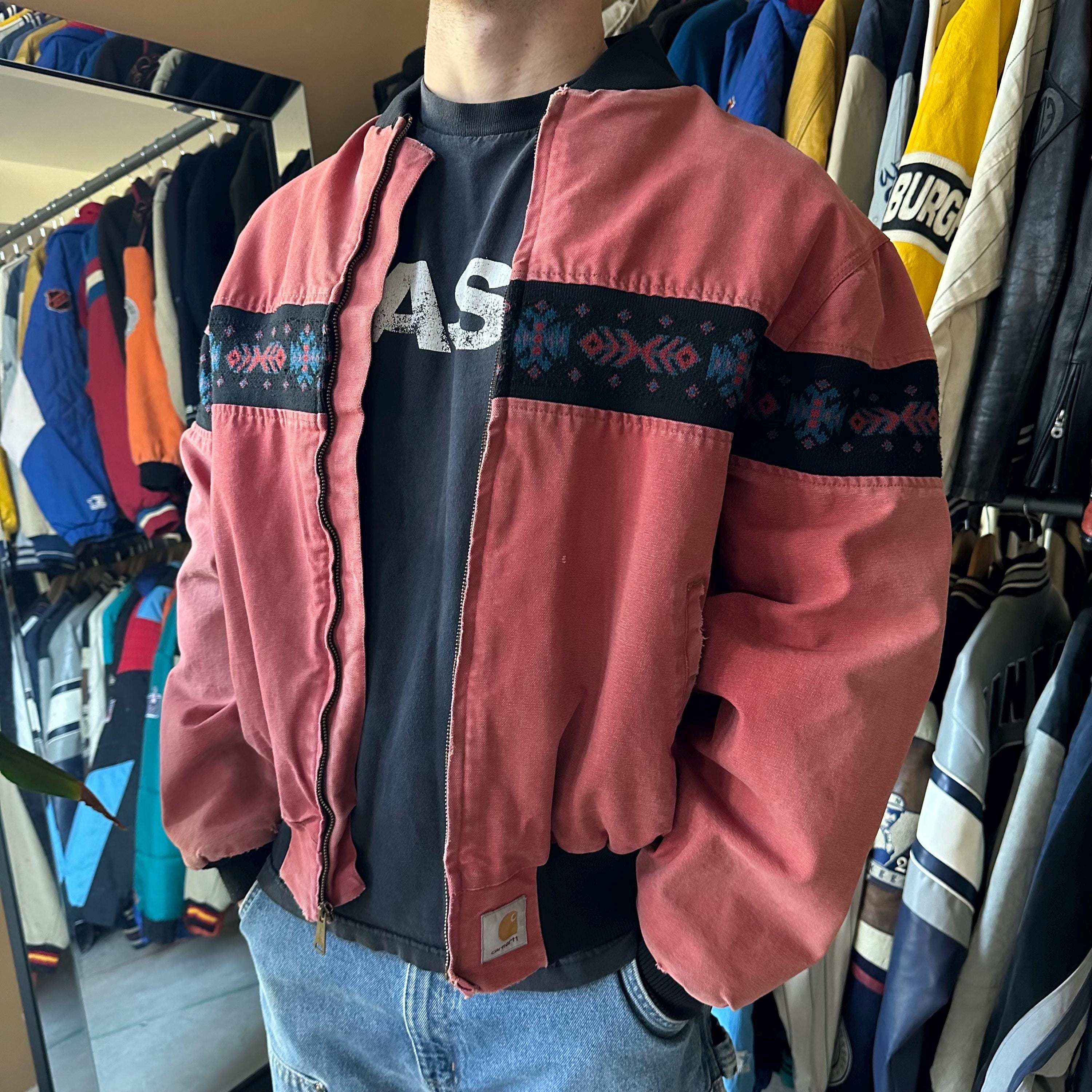 Vintage Carhartt Faded Red Aztec Santa Fe Jacket - Etsy Vintage Carhartt Faded Red Aztec Santa Fe Jacket - Etsy