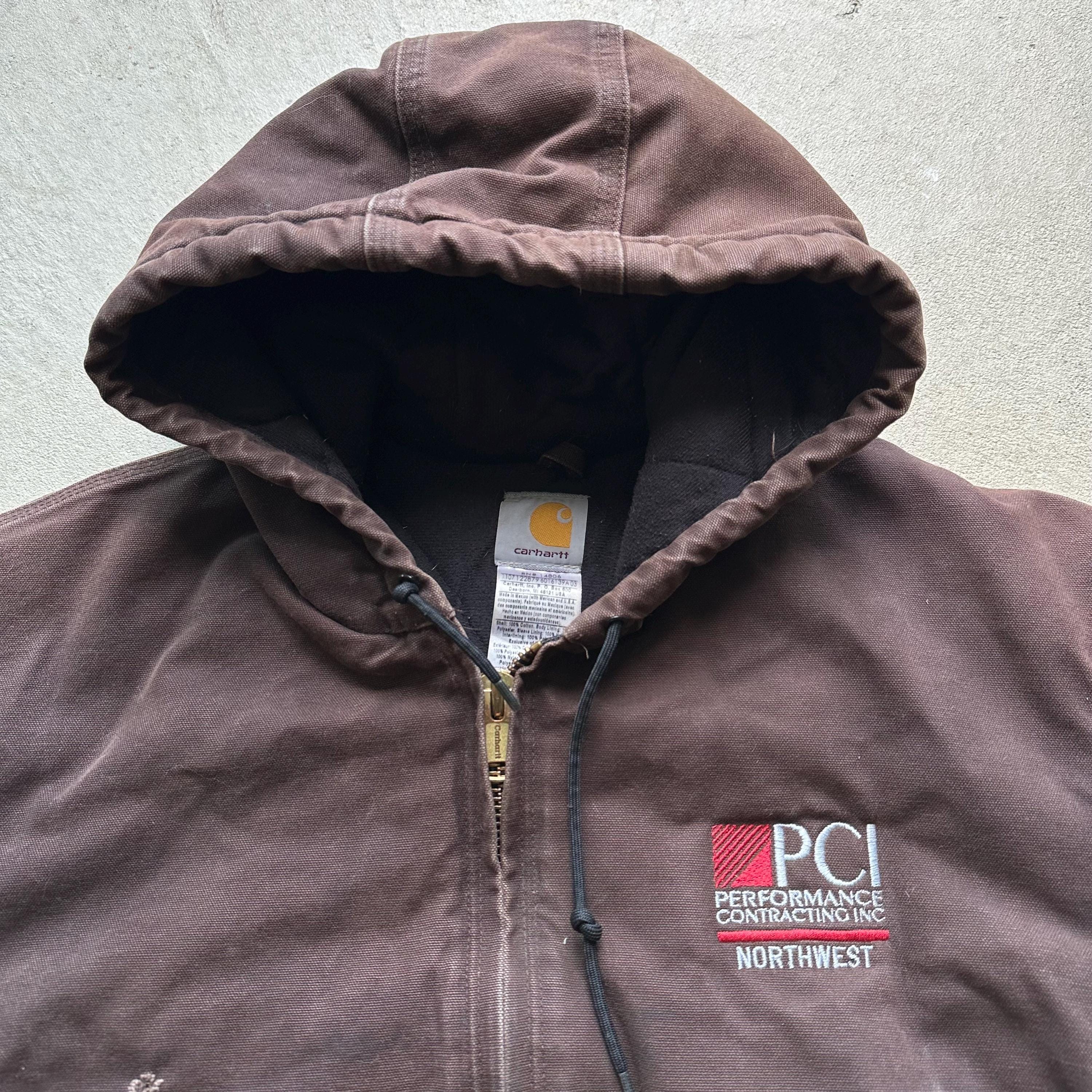 Vintage Carhartt Brown Hooded Jacket - Etsy Vintage Carhartt Brown Hooded Jacket - Etsy