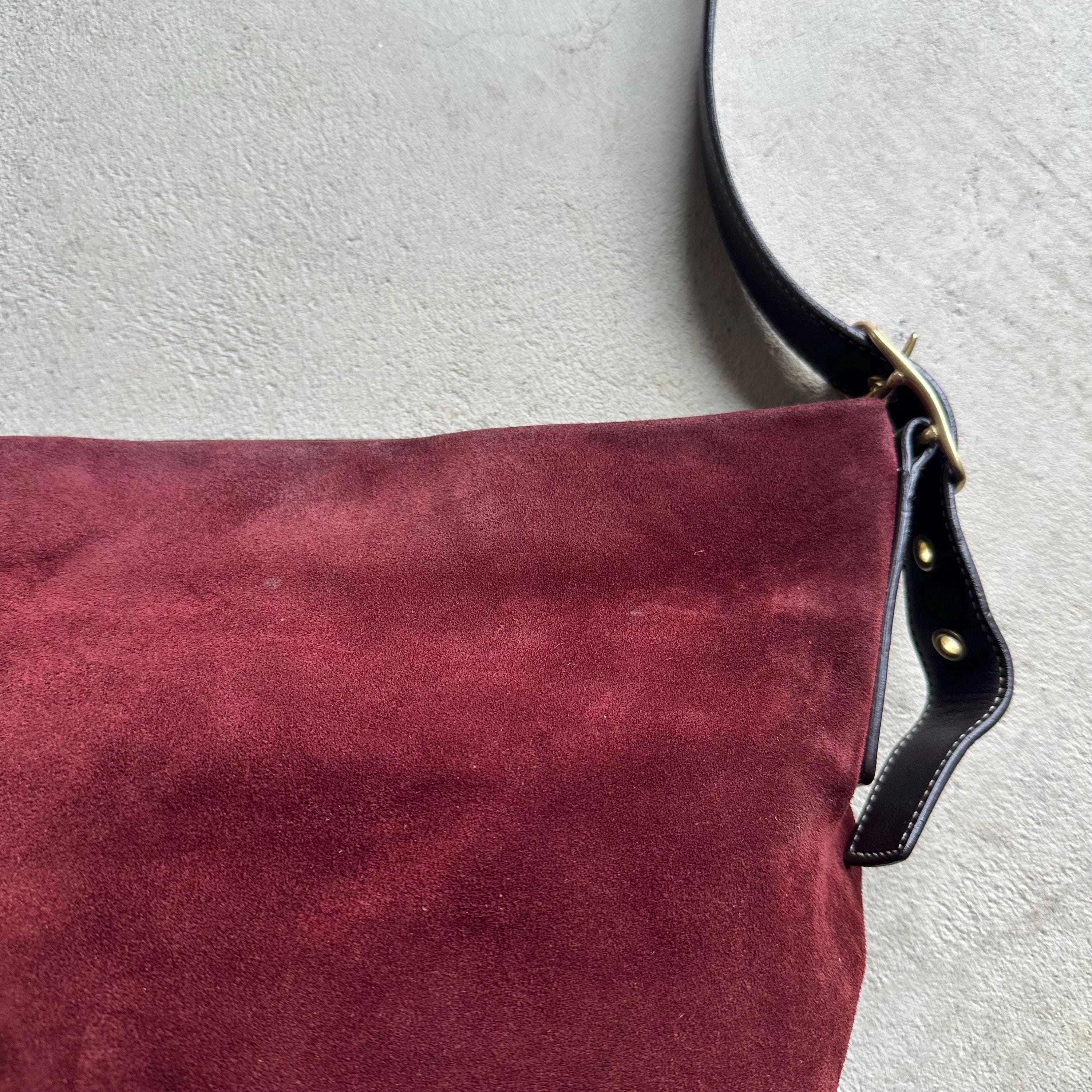 Vintage Coach Red Suede Shoulder Bag - Etsy