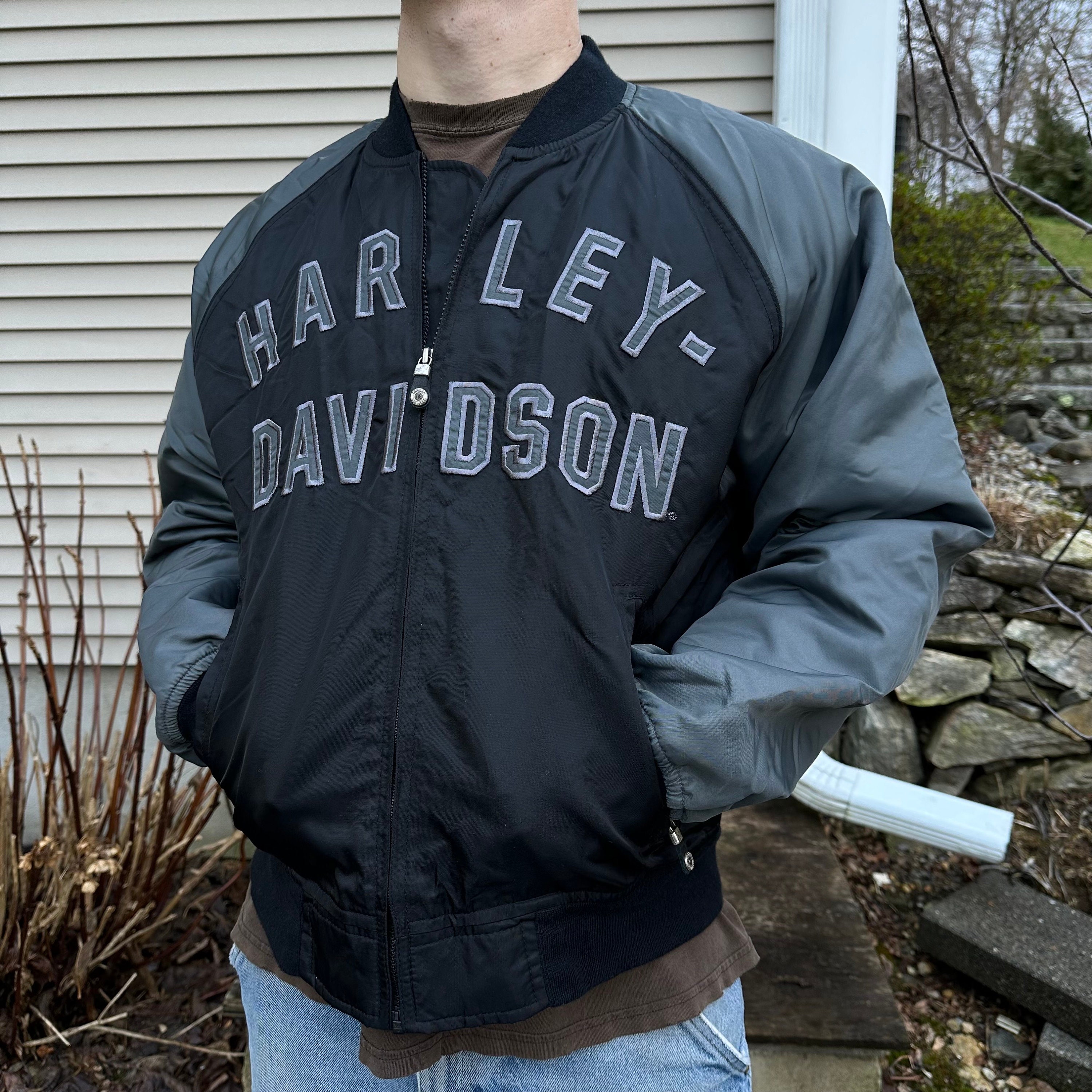 Vintage Harley Davidson Bomber Jacket - L - Etsy