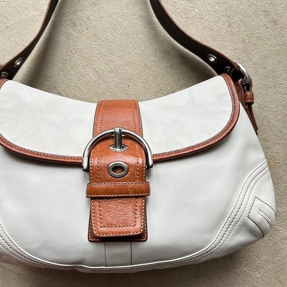 Vintage Y2K Coach White Leather Soho Shoulder Bag - image 2