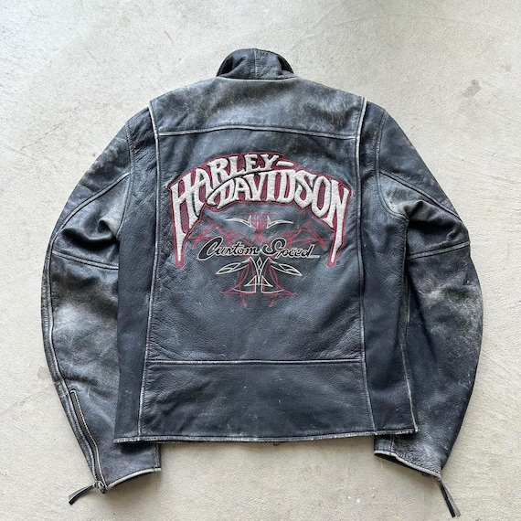 RARE! Vintage Harley Davidson Leather Motorcycle Jacket - Etsy RARE! Vintage Harley Davidson Leather Motorcycle Jacket - Etsy