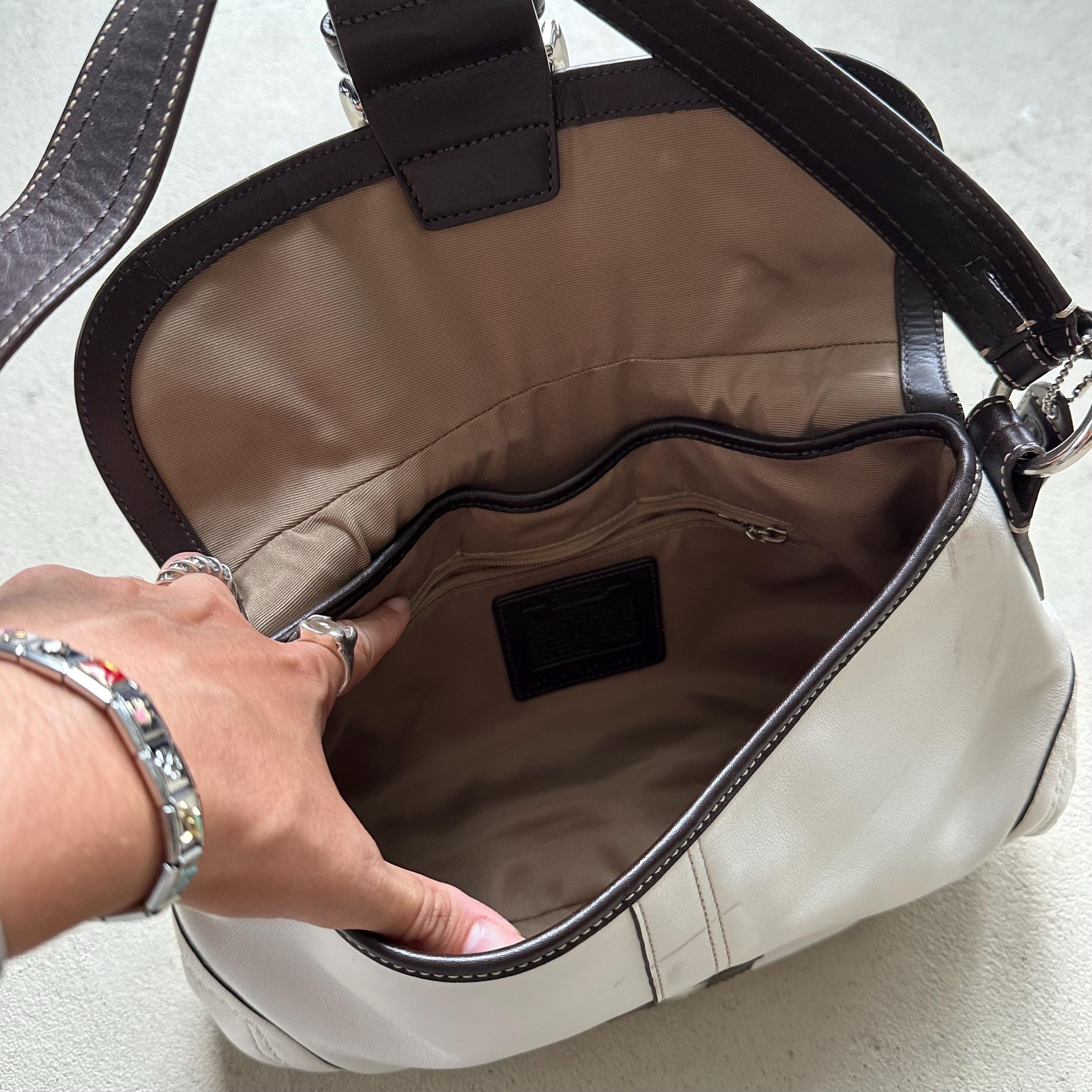 バッグ COACH soho leather shoulder bag y2k 9662 Vintage Y2K Coach White Leather Soho Shoulder Bag - Etsy Canada