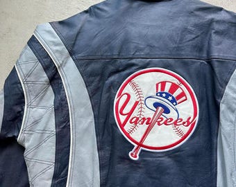Vintage New York Yankees Starter Leather Jacket - Etsy
