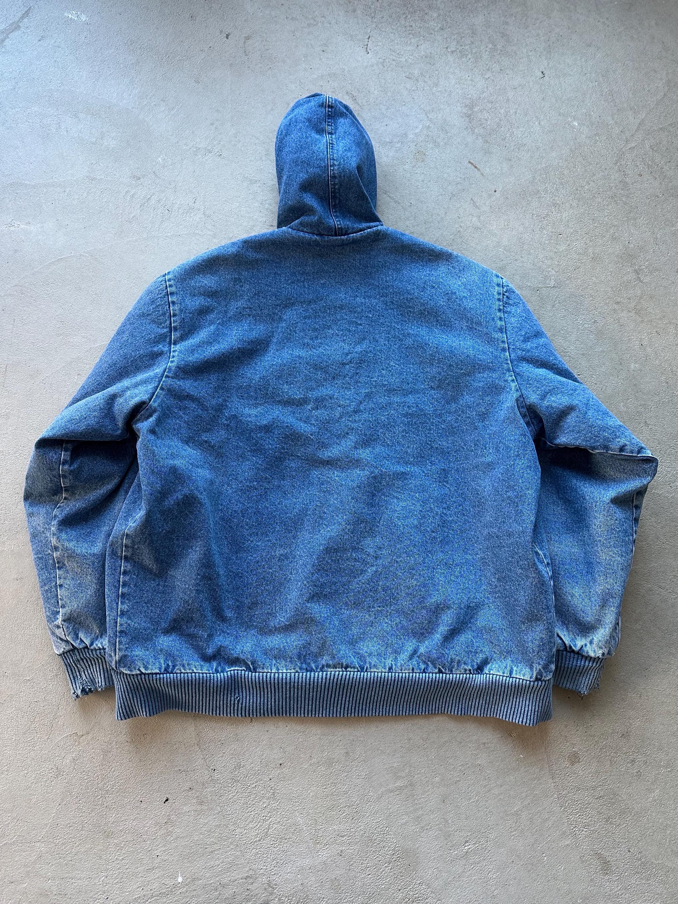 Vintage Yankee Carhartt Style Denim Hooded Jacket - XL - Etsy