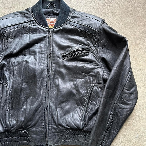 Vintage Harley Davidson Leather Bomber Jacket - L - image 6