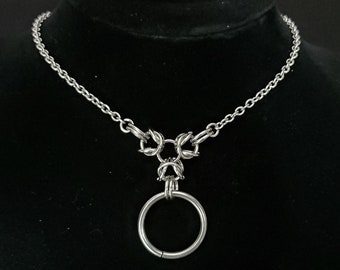 maliënkolder O ring choker ketting roestvrij staal metaal goth gothic alternatieve grunge sieraden accessoires ketting alt maliënkolder vrouwen punk