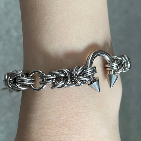 PIERCED 2 BRACELET - Stainless Steel Chainmaille Goth