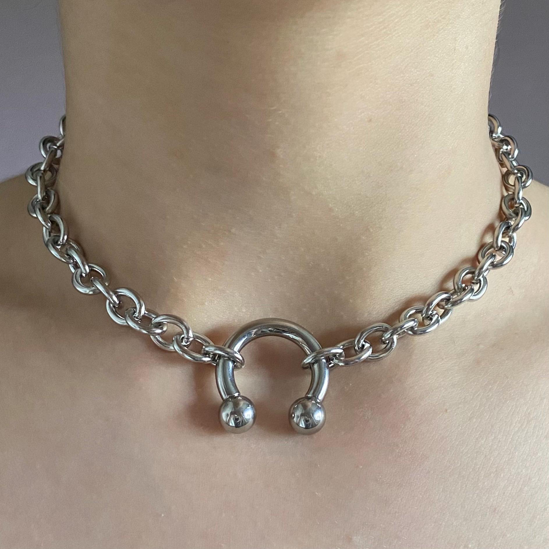 PIERCED Spike Ball Stainless Steel Bulky Chain Choker
