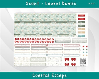 SCOUT LAUREL DENISE (Large) 232 Costal Escape Weekly Kit - Monthly Kit, Printable Planner Stickers