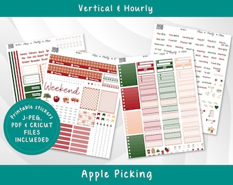Vertical and Hourly for Erin Condren (PDF) Apple Picking