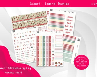 Laurel Denise Scout Kit Sweet Strawberry Days Stickers – (Printable, Cricut Files Included)