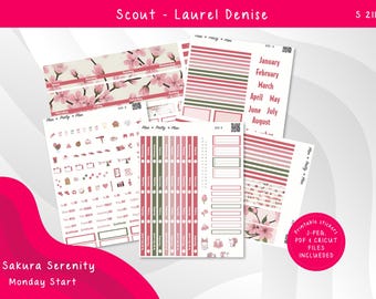 Sakura Planner Stickers – Weekly Kit, Laurel Denise Scout (Printable)
