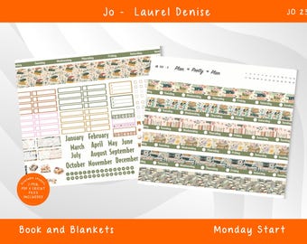 Jo Laurel Denise Planner, Printable (PDF, JPG, PNG) Books and Blankets Weekly Sticker Kit J23