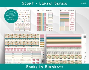 Books and Blankets Planner Stickers – Weekly Kit, LD Scout (Digital Download, PDF & Cricut Files Included)