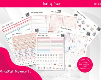 DAILY DUO Mindful Moments - For Erin Condren Planners, Printable Stickers Weekly, M202
