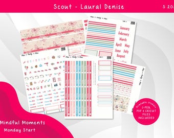 Mindful Moments Planner Stickers – Weekly Kit, LD Scout (Digital Download, PDF & Cricut Files Included)