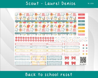 SCOUT LAUREL DENISE (Large) 233 Back to School Reset Weekly Kit - Monthly Kit, Printable Planner Stickers