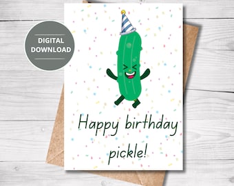 Geburtstagskarte zum Ausdrucken, Digitaler Download, E-card, Süß, Lustig, Eingelegtes Karte Für Ihn/Für Sie, 18x12 Karte PDF Vorlage