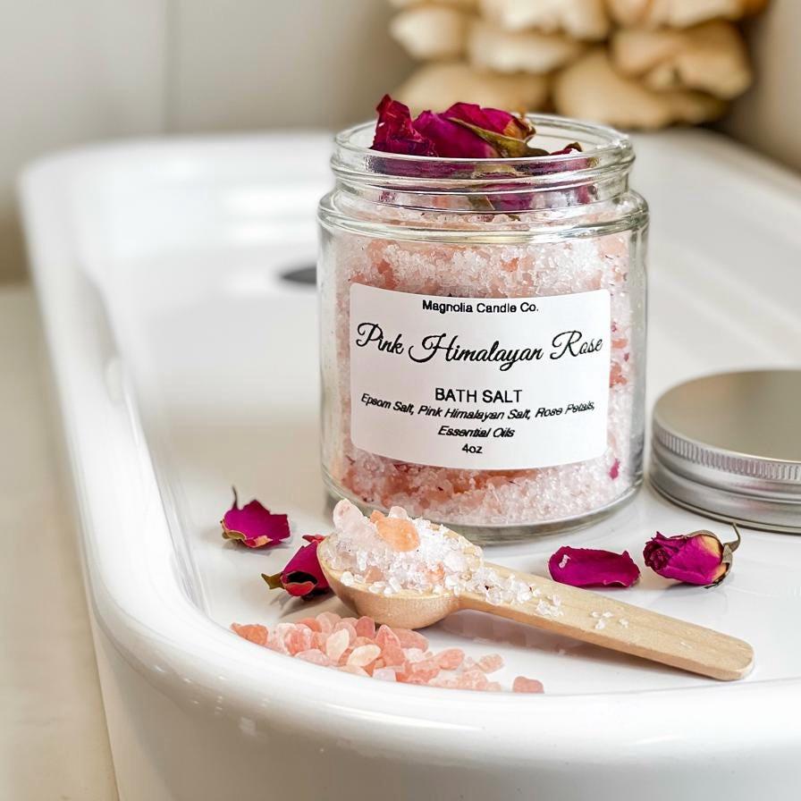 Botanical Bath Salts: Pink Himalayan, Rose, Lavender, Cypress - Etsy, image size:896x896