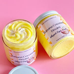 Banana Coconut Whipped Sugar Scrub: Tropical Exfoliating Soap
