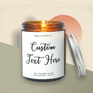 Custom Candle, Blank Label Candle, Soy Candle, Create your own candle label, creative label, Custom Text Gifts, Personalized Gifts NEW