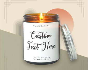 Custom Candle, Blank Label Candle, Soy Candle, Create your own candle label, creative label, Custom Text Gifts, Personalized Gifts NEW