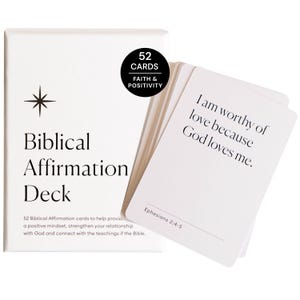 Biblical Affirmation Deck | 52 Card Deck of Bible Quotes | Daily Religious Affirmations | Bible Teachings