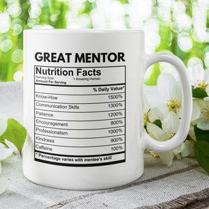 Great Mentor Nutritional Facts Coffee mug - Mentor Gift, Thank You Gift For Mentor