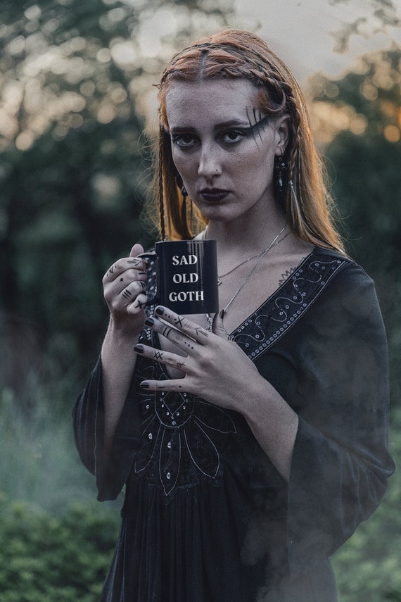 Sad Old Goth Mug, Funny Mug for Goths