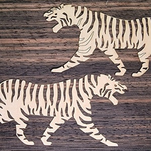 Tiger Intarsien Einlegeteile aus Furnier. Auch gut für Scrapbooking geeignet.