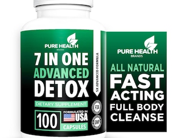 Limpieza corporal completa avanzada 7 en 1: desintoxicación natural (60 cápsulas)