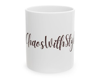 Minimalist Coffee Mug | Calm In The Chaos Quote Ceramic Mug Gif