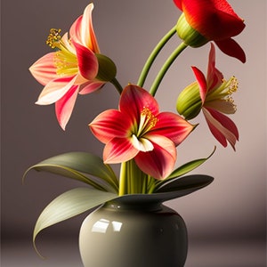 Amaryllis flower digital art