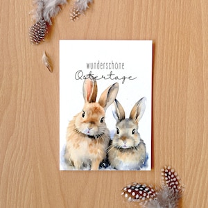 Häschen Osterkarte Hase Karte Ostern Aquarell Tier Karte Ostern Kaninchen Karte Süß Ostern Mitbringsel Ostern Oma Osterkarte Mama Ostern
