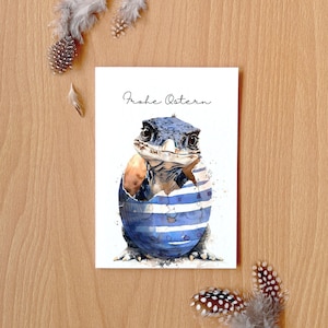Dino Osterkarte Lustig Karte Ostern Dinosaurier Aquarell Karte Ostern Dino Karte Ostern Lustig Mitbringsel Ostern Mann Osterkarte Freund
