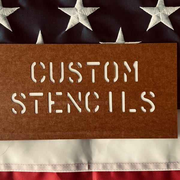 Custom Stencil - Vintage Military Font- Veteran Made