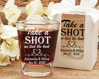 Wedding Favors Shot Glasses Gifts For Guests 1.75 oz. Take Shot We Tied Knot Wedding Favors Cheap Bulk Personalized Wedding Party Souvenirs